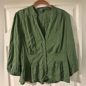 Ann Taylor Olive Green Top